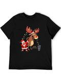 Festive Santa & Reindeer Holiday T-Shirt