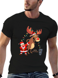 Festive Santa & Reindeer Holiday T-Shirt