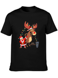 Festive Santa & Reindeer Holiday T-Shirt
