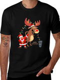 Festive Santa & Reindeer Holiday T-Shirt