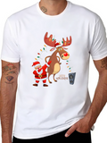 Festive Santa & Reindeer Holiday T-Shirt
