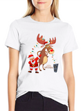 Festive Santa & Reindeer Holiday T-Shirt