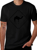 Novelty Camel Crossing Black T-Shirt
