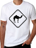 Novelty Camel Crossing Black T-Shirt