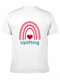 Uplifting Heart Rainbow Graphic Tee - Black