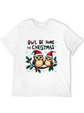 Owl Be Home Christmas T-Shirt Festive Holiday Tee