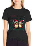 Owl Be Home Christmas T-Shirt Festive Holiday Tee