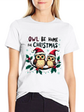 Owl Be Home Christmas T-Shirt Festive Holiday Tee