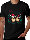 Owl Be Home Christmas T-Shirt Festive Holiday Tee