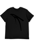 Sleek Black T-Shirt with Abstract Graphic Design