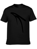 Sleek Black T-Shirt with Abstract Graphic Design