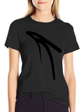 Sleek Black T-Shirt with Abstract Graphic Design