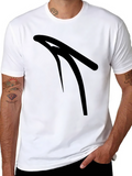 Sleek Black T-Shirt with Abstract Graphic Design