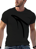 Sleek Black T-Shirt with Abstract Graphic Design