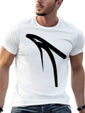 Sleek Black T-Shirt with Abstract Graphic Design
