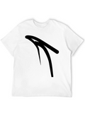 Sleek Black T-Shirt with Abstract Graphic Design
