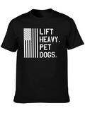 Lift Heavy Pet Dogs Black Graphic Tee