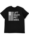 Lift Heavy Pet Dogs Black Graphic Tee