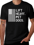 Lift Heavy Pet Dogs Black Graphic Tee