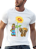 Hippie Sunflower Elephant Graphic Tee