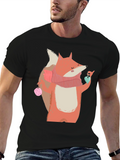 Fox with Heart T-Shirt - Cozy Comfort