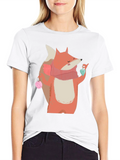 Fox with Heart T-Shirt - Cozy Comfort