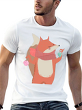 Fox with Heart T-Shirt - Cozy Comfort