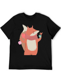 Fox with Heart T-Shirt - Cozy Comfort