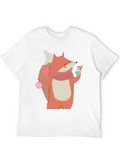 Fox with Heart T-Shirt - Cozy Comfort