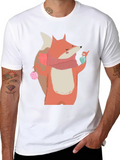 Fox with Heart T-Shirt - Cozy Comfort