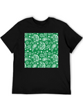 Paisley Pattern Black T-Shirt