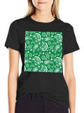 Paisley Pattern Black T-Shirt