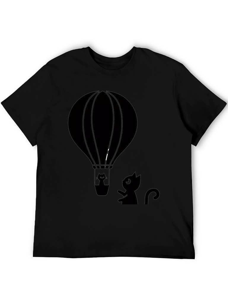 Cat in Hot Air Balloon Graphic Tee