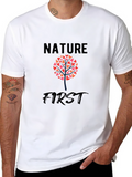 Nature First Heart Tree Graphic Tee - Black