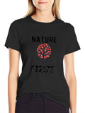Nature First Heart Tree Graphic Tee - Black