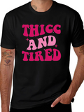 Thicc And Tired Retro Style T-Shirt