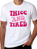 Thicc And Tired Retro Style T-Shirt