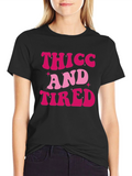 Thicc And Tired Retro Style T-Shirt