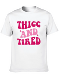 Thicc And Tired Retro Style T-Shirt