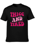 Thicc And Tired Retro Style T-Shirt