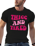 Thicc And Tired Retro Style T-Shirt