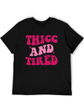 Thicc And Tired Retro Style T-Shirt