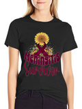 Meningitis Survivor Sunflower Ribbon T-Shirt