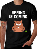 Spring is Coming Groundhog Day Graphic Tee