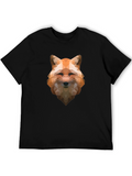 Geometric Fox Graphic T-Shirt - Modern Style