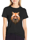 Geometric Fox Graphic T-Shirt - Modern Style