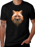 Geometric Fox Graphic T-Shirt - Modern Style