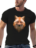 Geometric Fox Graphic T-Shirt - Modern Style