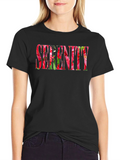 Floral Serenity Graphic Black T-Shirt