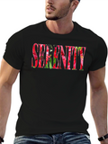 Floral Serenity Graphic Black T-Shirt